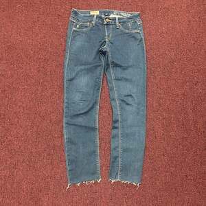 Fragile Women's Dark Wash Y2K Skinny Jeans with Contrast Stitching